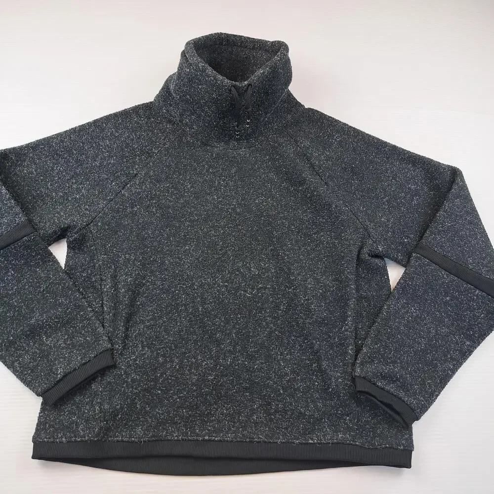 Nike Sweatshirt Womens Small Gray 1/4 Zip Fleece Mock Neck Pullover Athletic Top